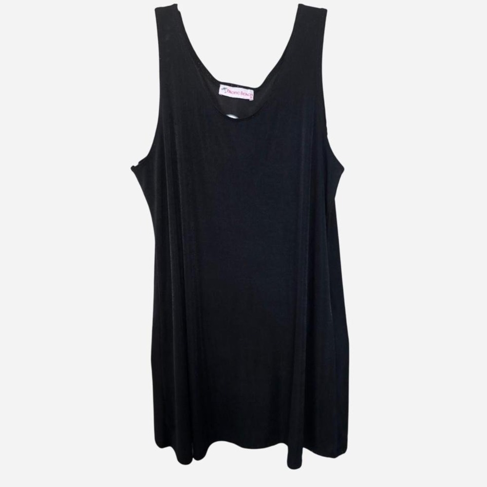 WOMENS RETRO 90'S‎ BLACK PACIFIC BEACH "SLINKY TYPE" TUNIC